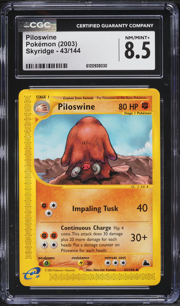 2003 Pokemon Skyridge Piloswine #43 CGC 8.5 NM-MT+