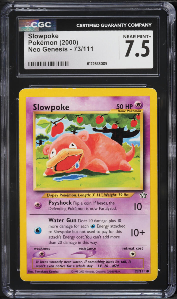 2000 Pokemon Neo Genesis Slowpoke #73 CGC 7.5 NRMT+