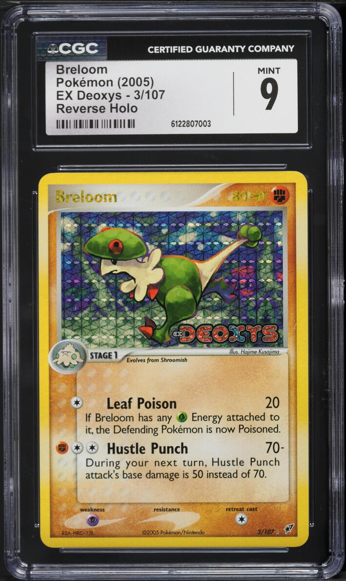 2005 Pokemon EX Deoxys Reverse Holo Breloom #3 CGC 9 MINT