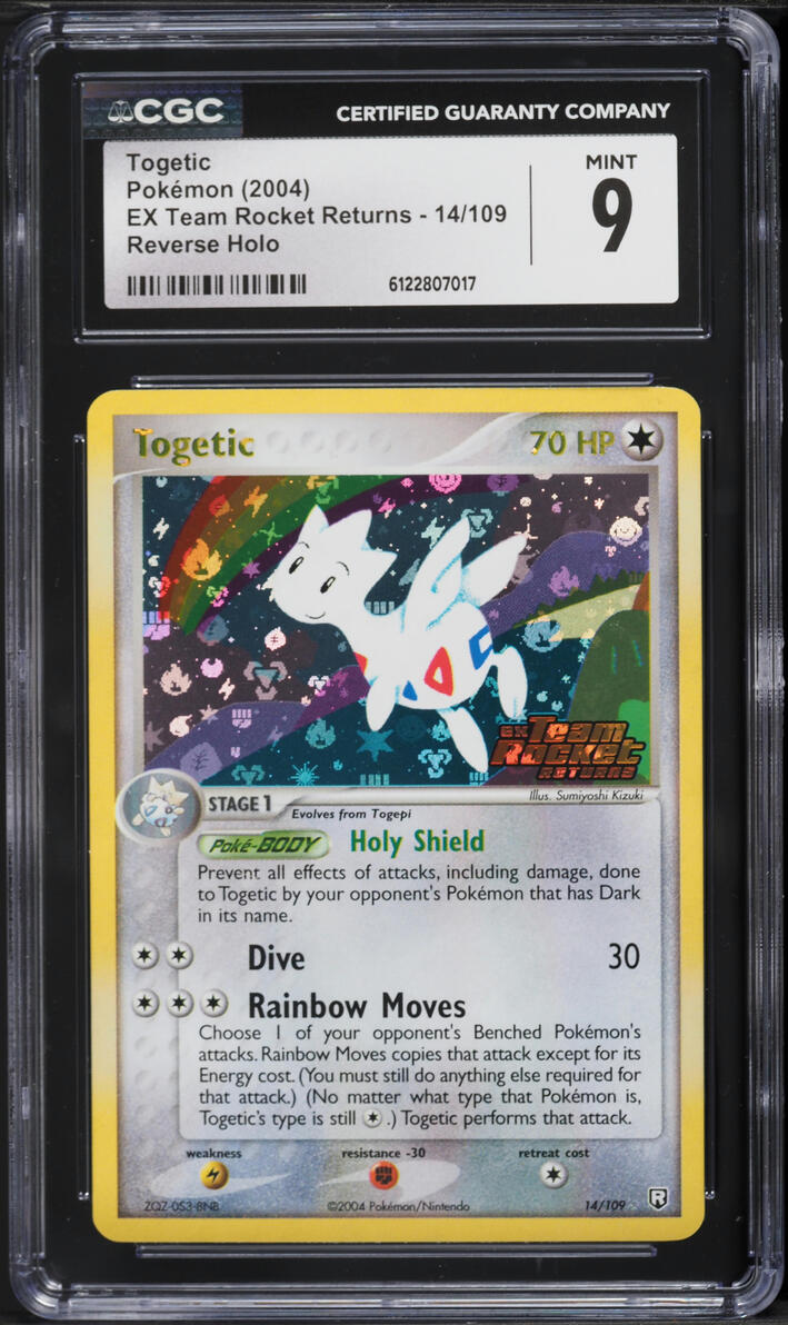 2004 Pokemon EX Team Rocket Returns Reverse Holo Togetic #14 CGC 9 MINT
