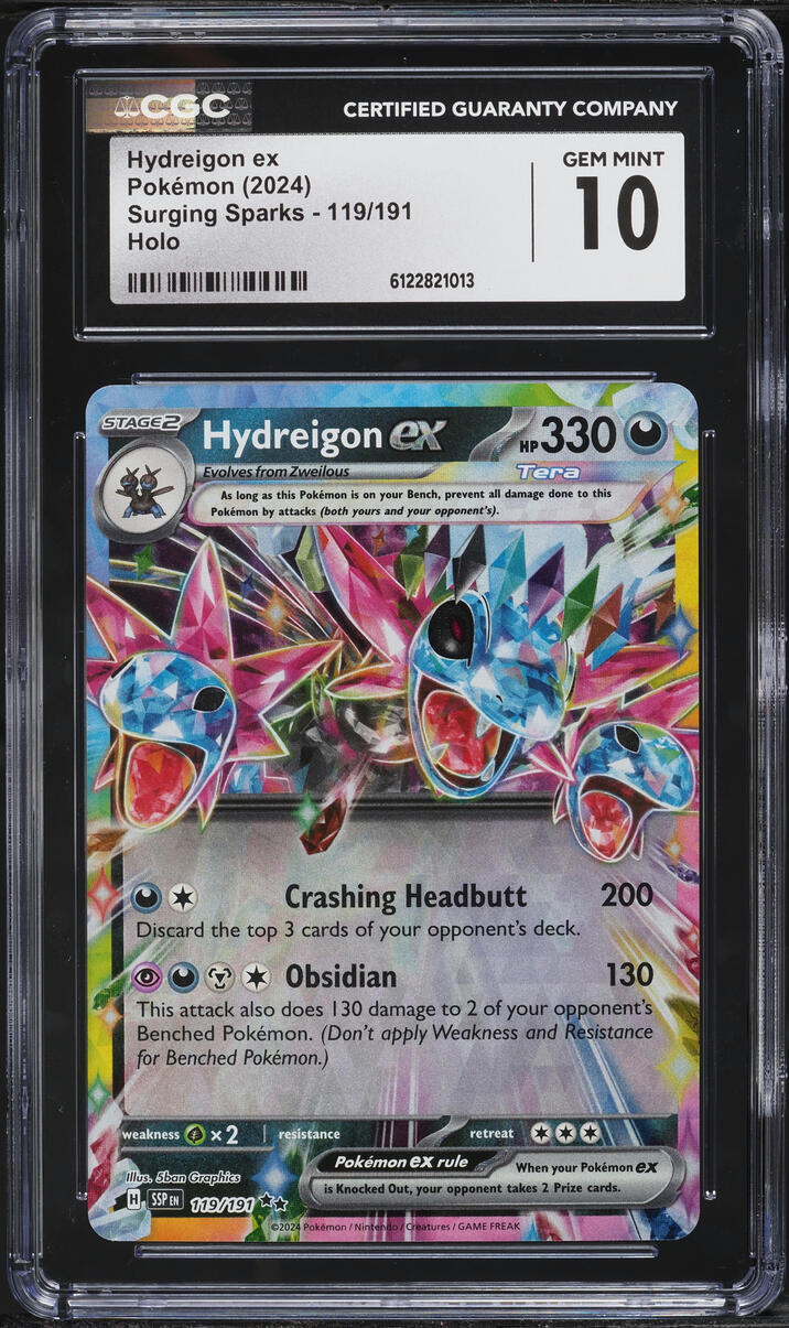 2024 Pokemon Scarlet & Violet Surging Sparks Holo Hydreigon ex #119 CGC 10 GEM MINT