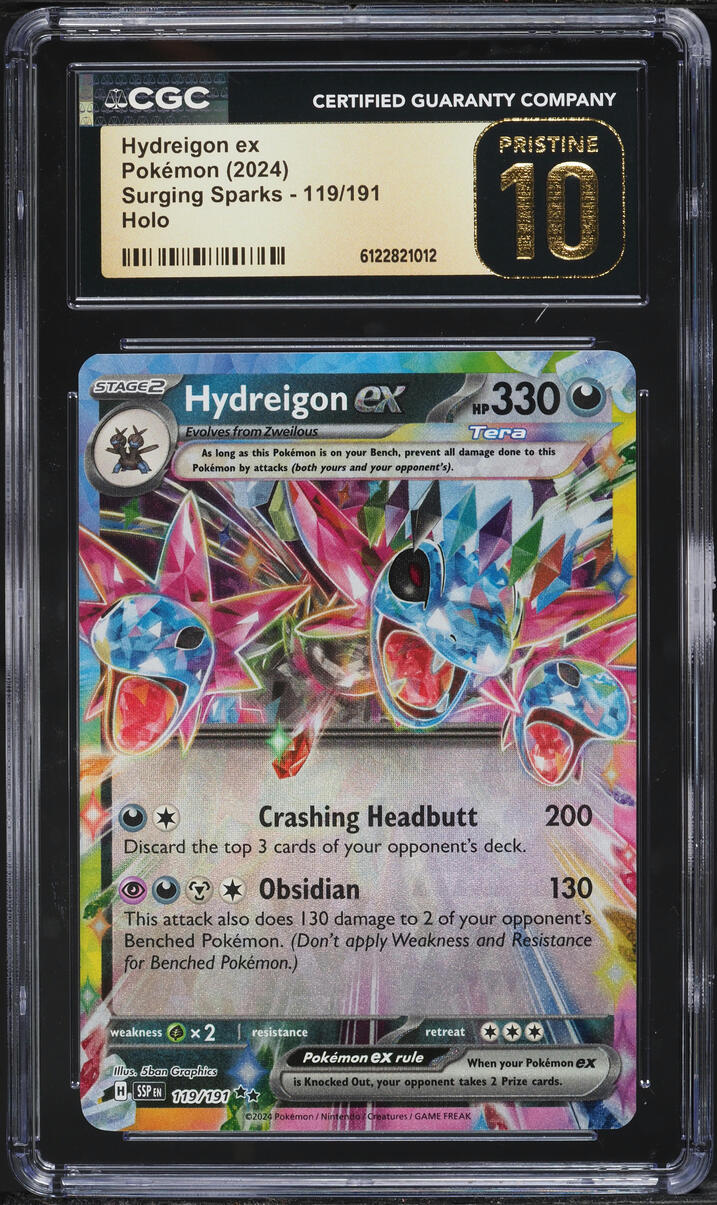 2024 Pokemon Scarlet & Violet Surging Sparks Holo Hydreigon ex #119 CGC 10 PRISTINE