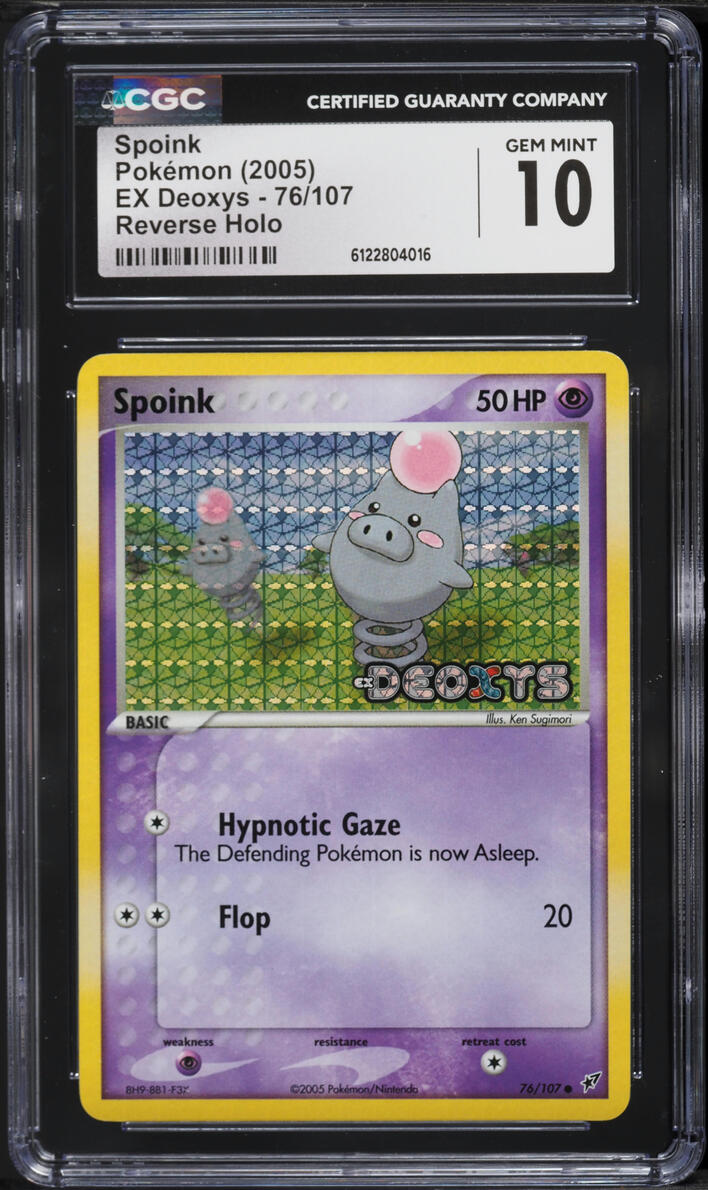 2005 Pokemon EX Deoxys Reverse Holo Spoink #76 CGC 10 GEM MINT