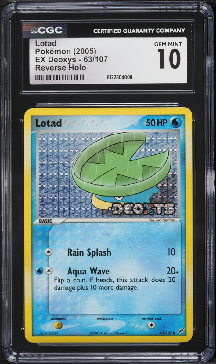 2005 Pokemon EX Deoxys Reverse Holo Lotad #63 CGC 10 GEM MINT