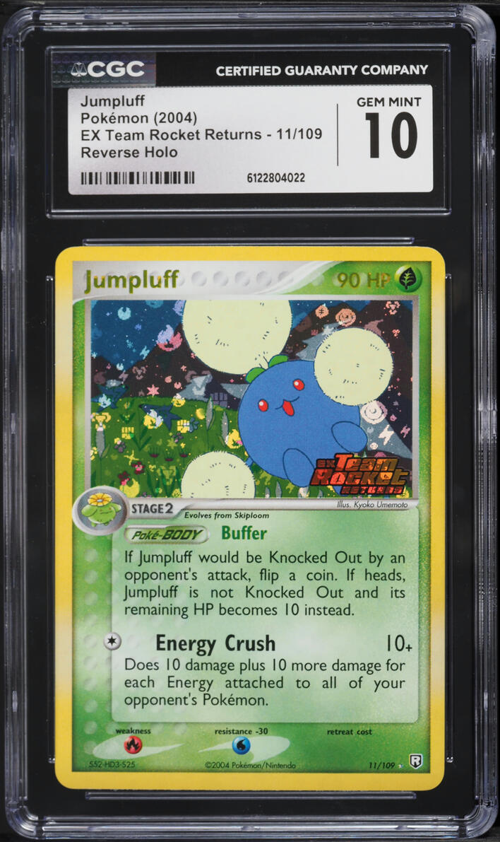 2004 Pokemon EX Team Rocket Returns Reverse Holo Jumpluff #11 CGC 10 GEM MINT