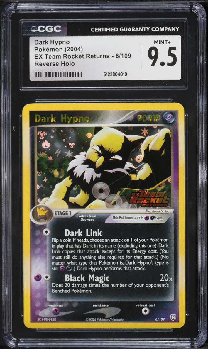2004 Pokemon EX Team Rocket Returns Reverse Holo Dark Hypno #6 CGC 9.5 MINT+