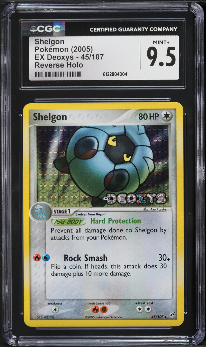 2005 Pokemon EX Deoxys Reverse Holo Shelgon #45 CGC 9.5 MINT+