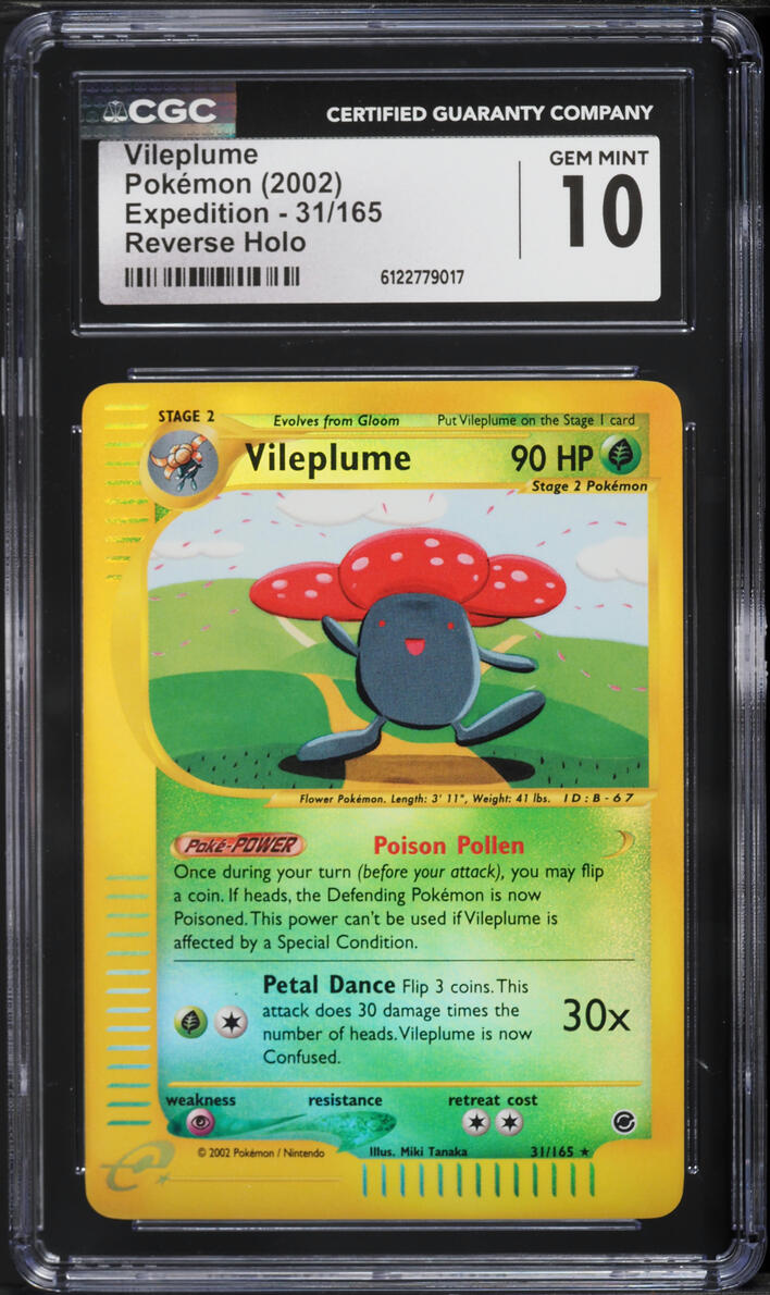 2002 Pokemon Expedition Reverse Holo Vileplume #31 CGC 10 GEM MINT