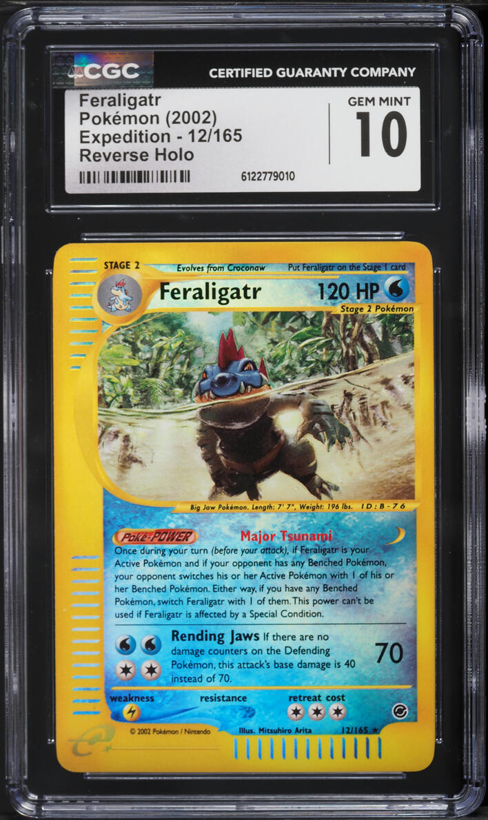 2002 Pokemon Expedition Reverse Holo Feraligatr #12 CGC 10 GEM MINT