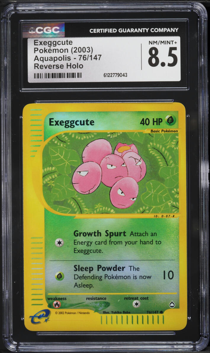 2003 Pokemon Aquapolis Reverse Holo Exeggcute #76 CGC 8.5 NM-MT+