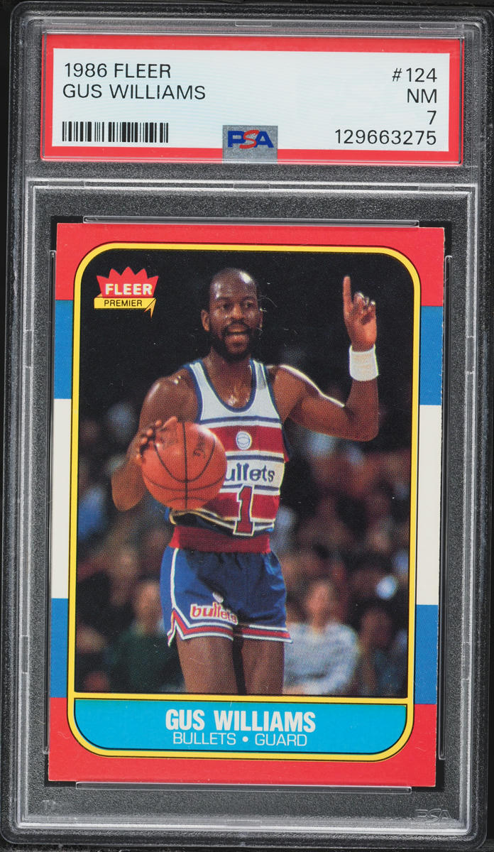 1986 Fleer Basketball Gus Williams #124 PSA 7 NRMT