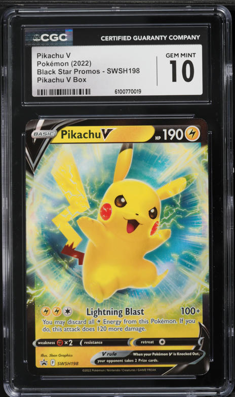 2022 Pokemon SWSH Black Star Promo V Box Full Art Pikachu V #198