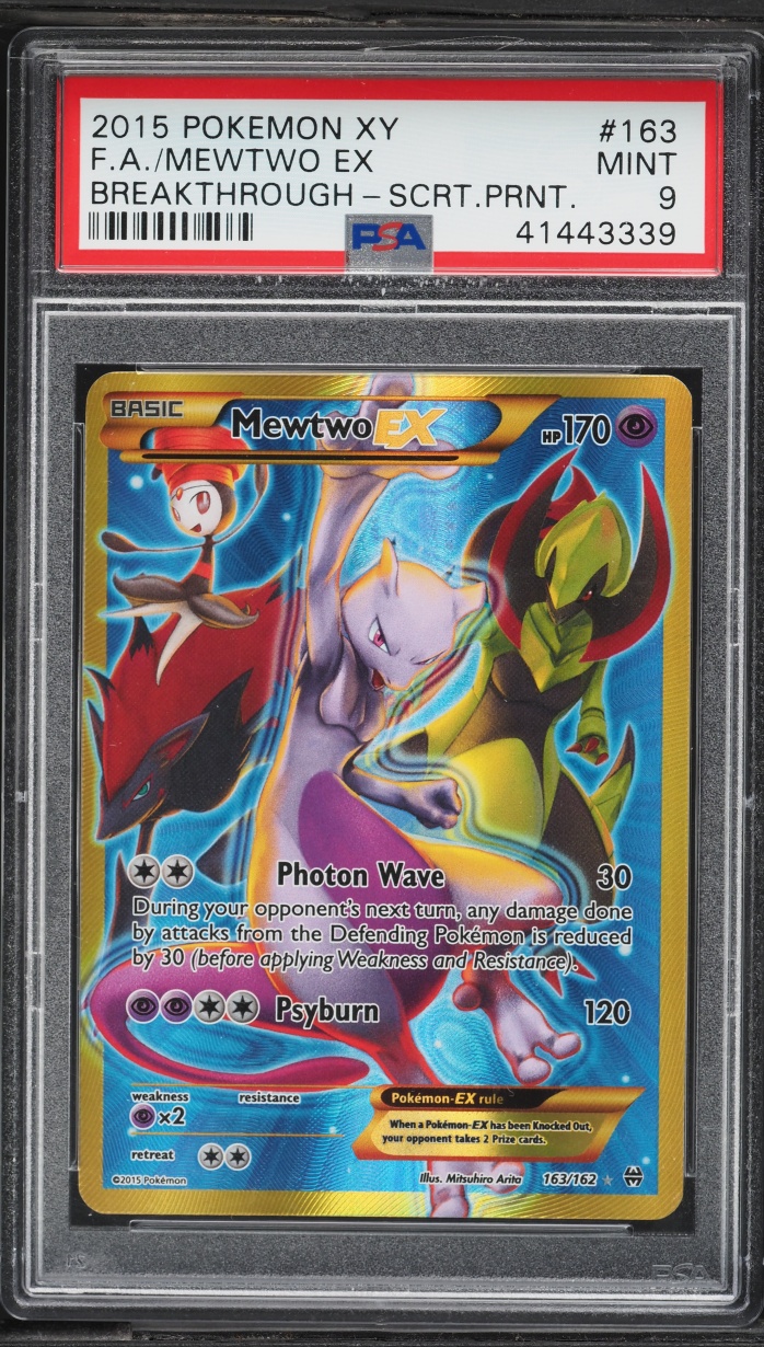 2015 Pokemon XY BREAKthrough Full Art Mewtwo EX #163 PSA 9 MINT
