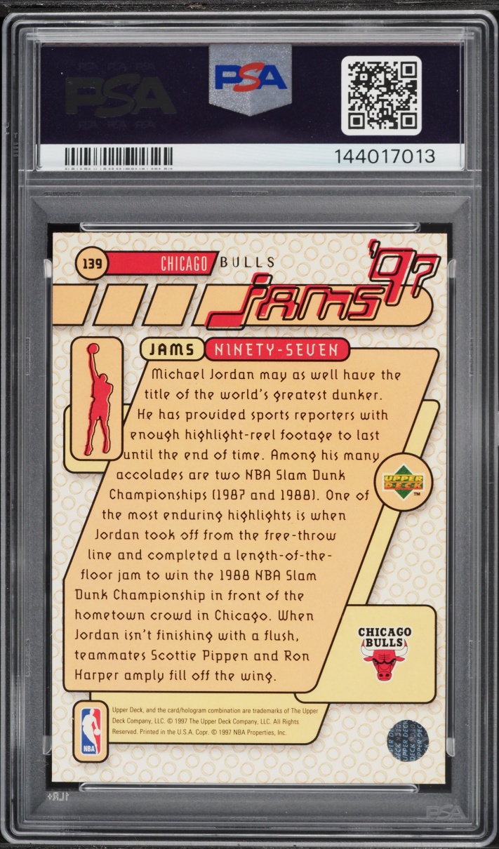 1997 Upper Deck Basketball Michael Jordan #139 PSA 8 NM-MT