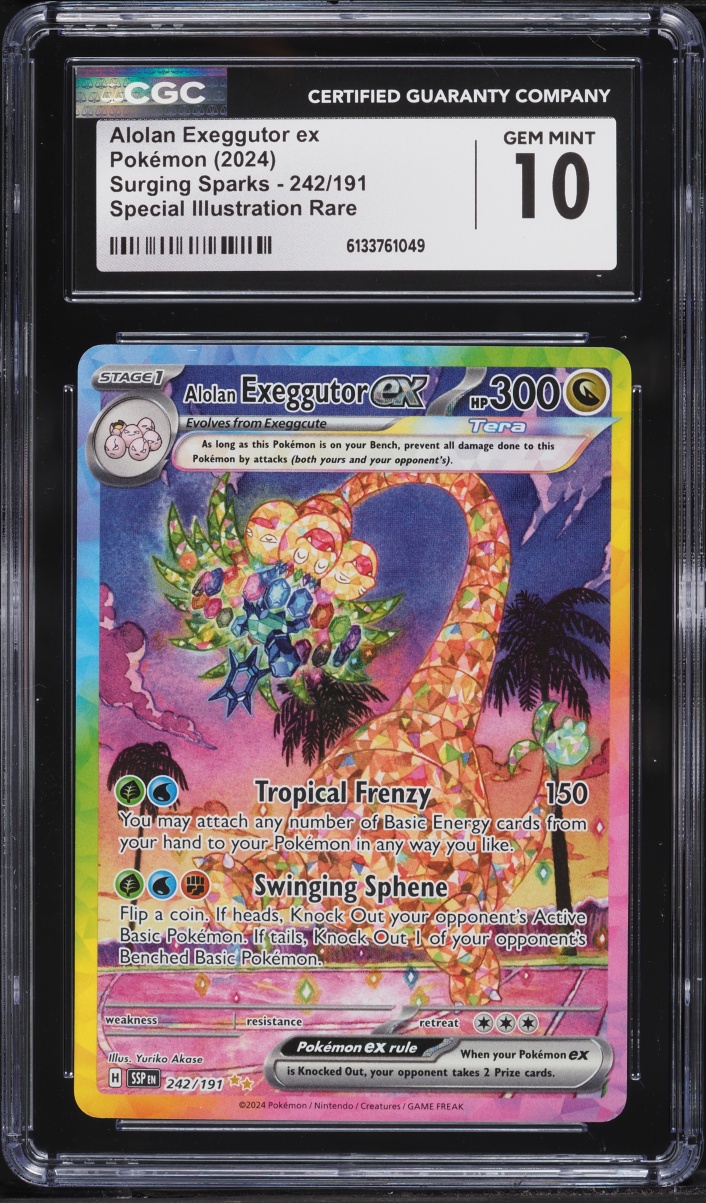 2024 Pokemon Scarlet & Violet Surging Sparks SIR Alolan Exeggutor Ex #242 CGC 10 GEM MINT