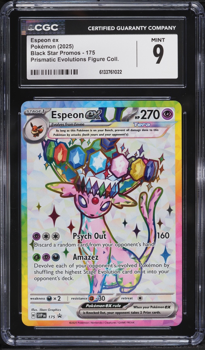 2025 Pokemon SV Promo Prismatic Evolutions Premium Figure Full Art Espeon Ex #175 CGC 9 MINT