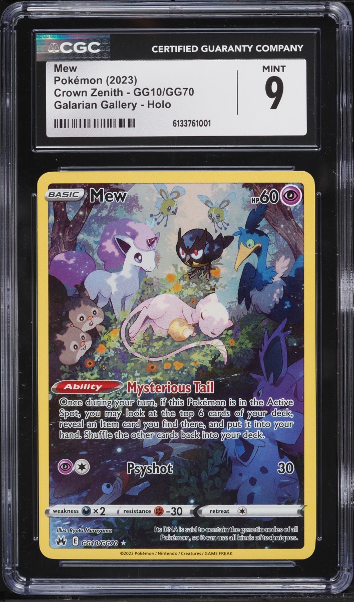 2023 Pokemon Sword & Shield Crown Zenith Galarian Gallery Full Art Mew #GG10 CGC 9 MINT
