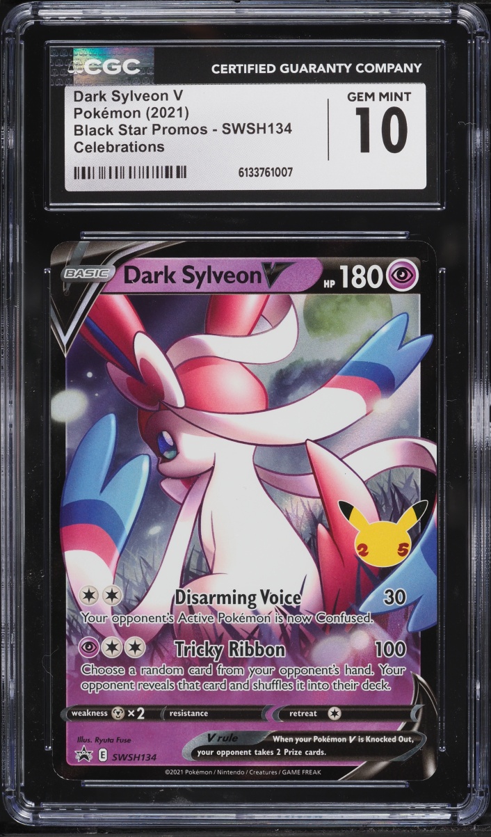 2021 Pokemon Sword & Shield Promo Celebrations Holo Dark Sylveon V #SWSH134 CGC 10 GEM MINT