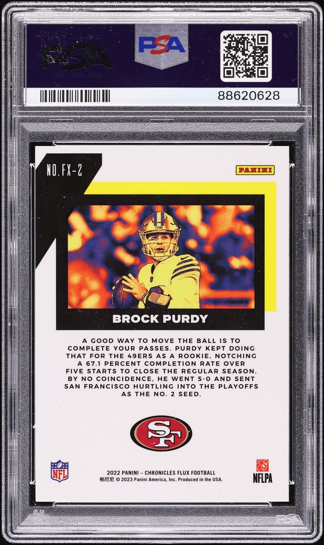 2022 Panini Chronicles Flux Brock Purdy ROOKIE #FX2 PSA 10 GEM MINT