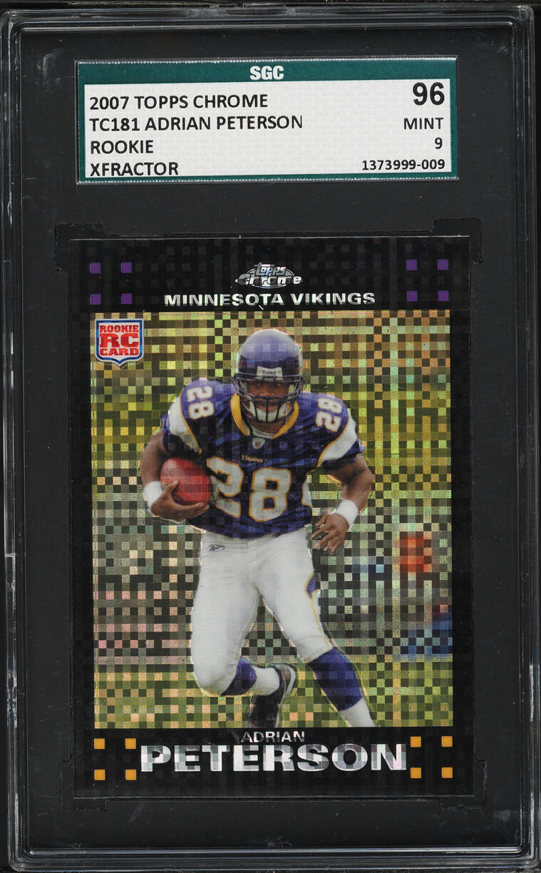 2007 Topps Chrome Xfractor Adrian Peterson ROOKIE #TC181 SGC 9 MINT