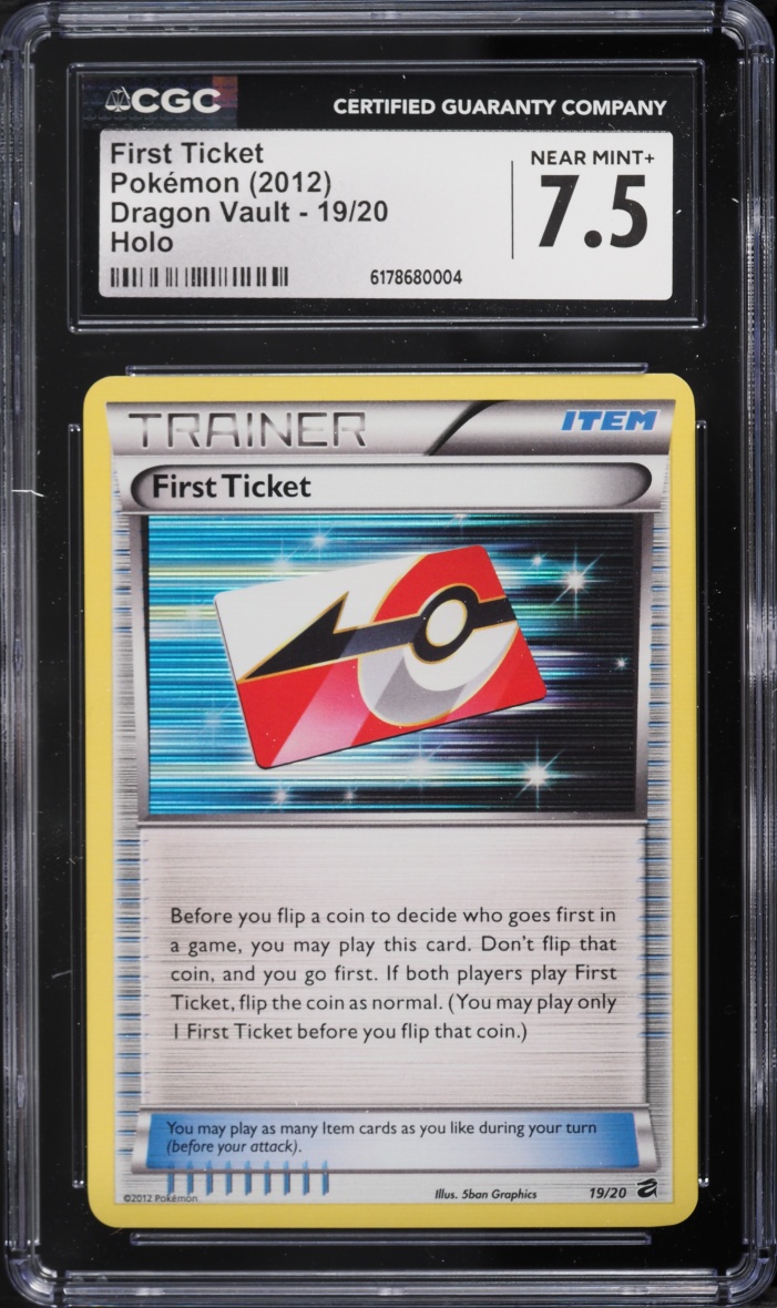 2012 Pokemon Black & White Dragon Vault Holo First Ticket #19 CGC 7.5 NRMT+