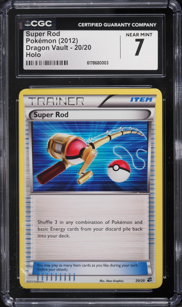2012 Pokemon Black & White Dragon Vault Holo Super Rod #20 CGC 7 NRMT