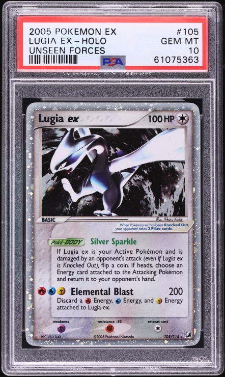 2005 Pokemon EX Unseen Forces Holo Lugia ex #105 PSA 10 GEM MINT