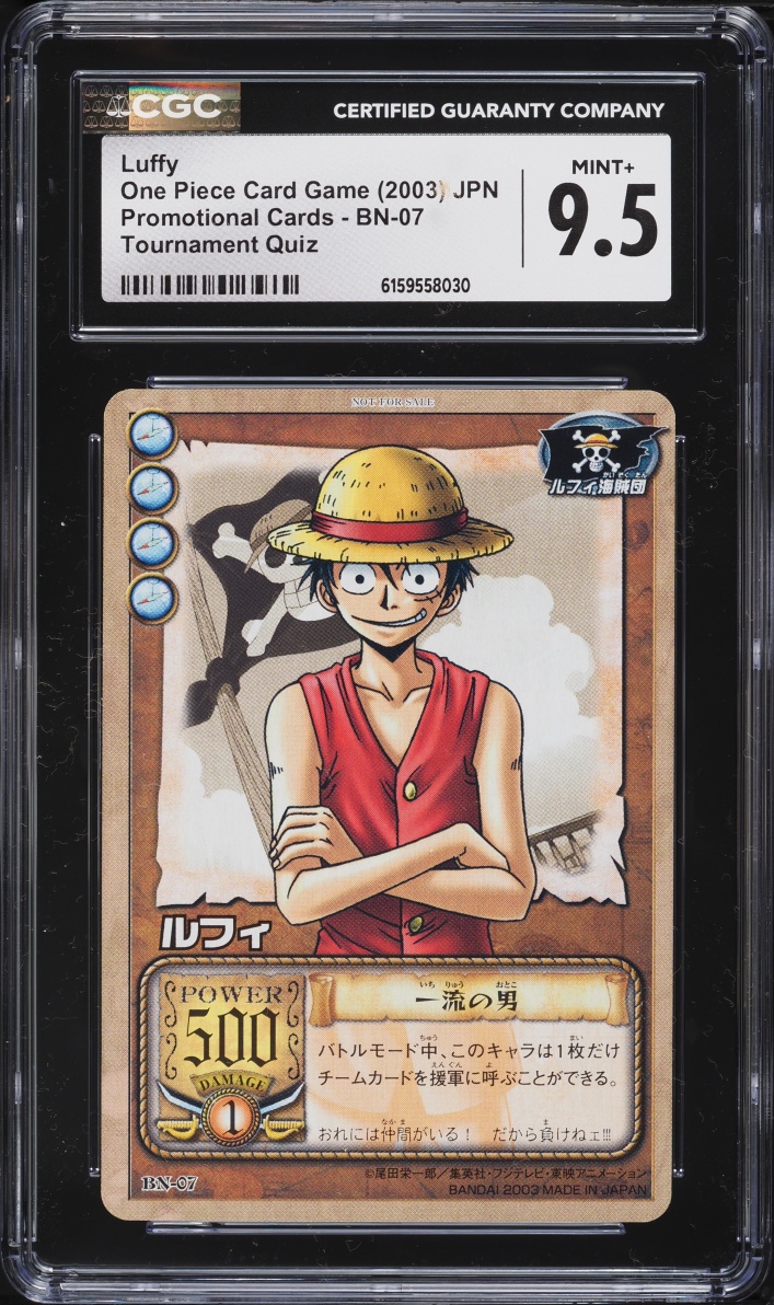 2003 One Piece Japanese Promo Tournament Quiz Luffy #BN-07 CGC 9.5 MINT+