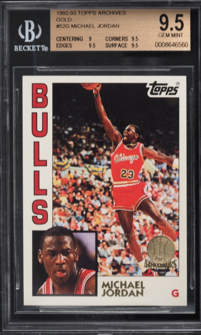 1992 Topps Archives Gold Michael Jordan #52 BGS 9.5 GEM MINT