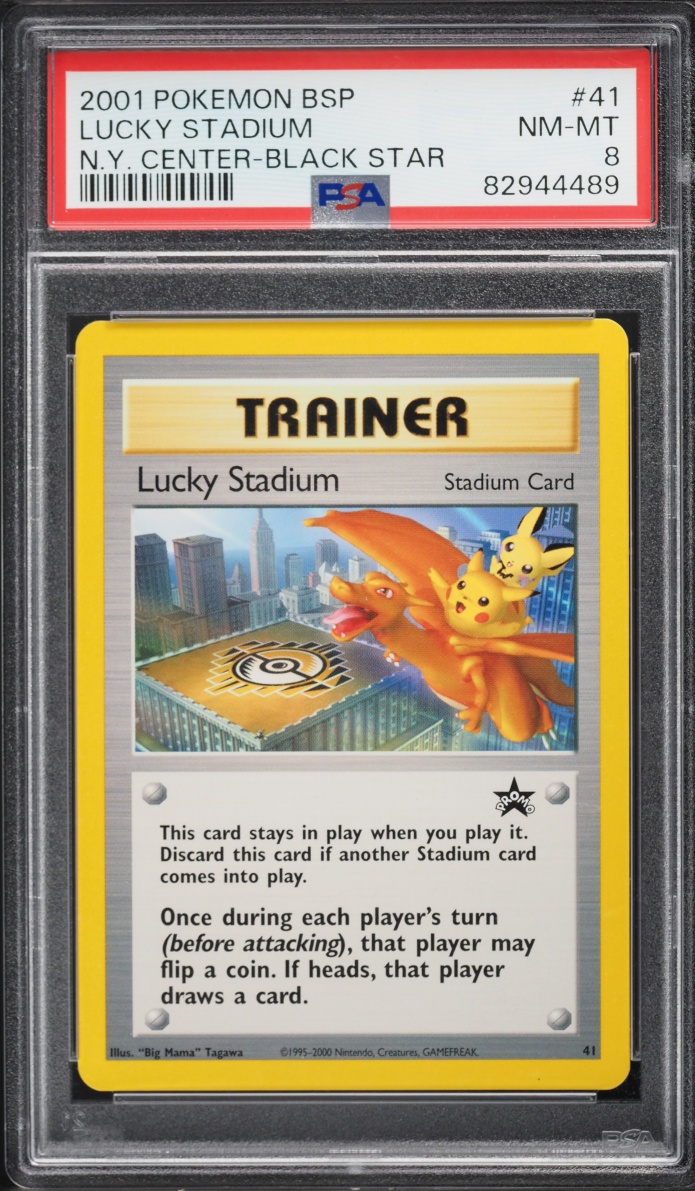 2001 Pokemon Black Star Promo New York Center Lucky Stadium #41 PSA 8 NM-MT