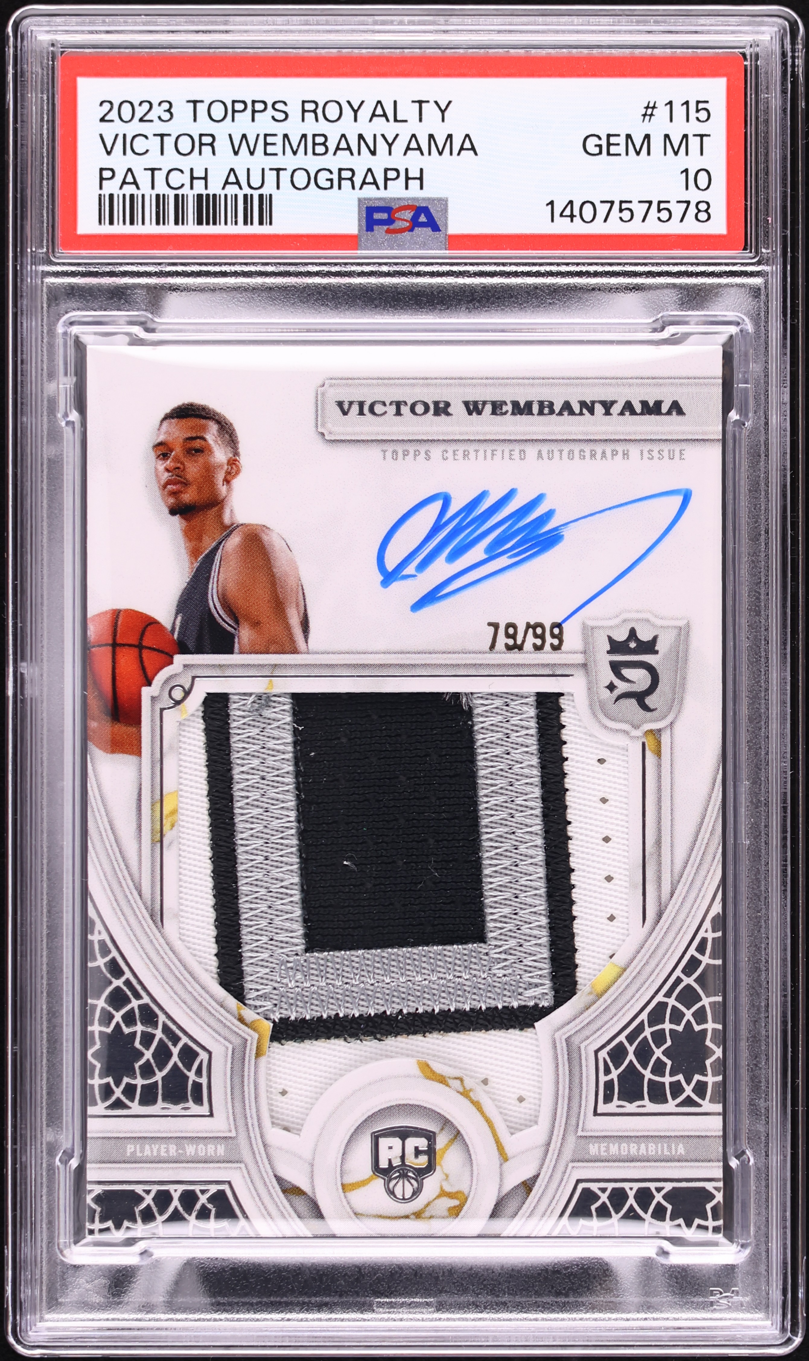2023 Topps Royalty Victor Wembanyama ROOKIE PATCH AUTO /99 #115 
