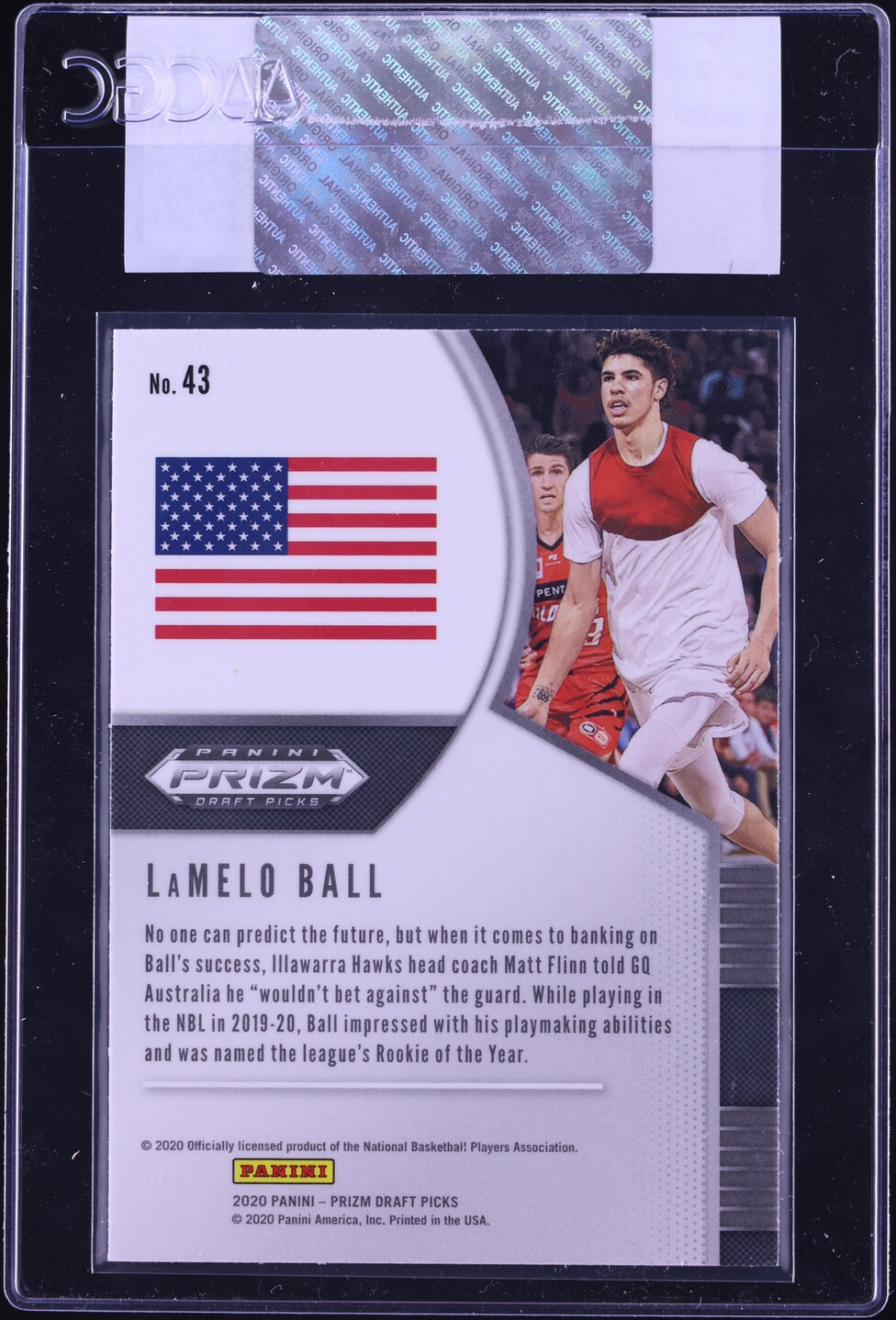 2020 Panini Prizm Draft Picks LaMelo Ball ROOKIE #43 CGC AUTH