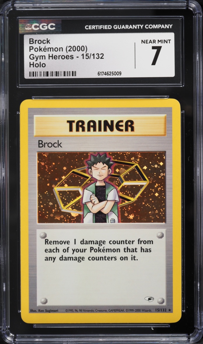 2000 Pokemon Gym Heroes Holo Brock #15 CGC 7 NRMT