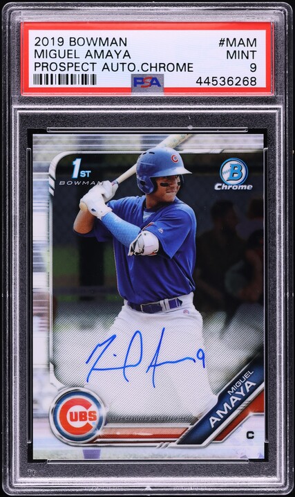 2019 Bowman Chrome Miguel Amaya PROSPECT AUTO #MAM PSA 9