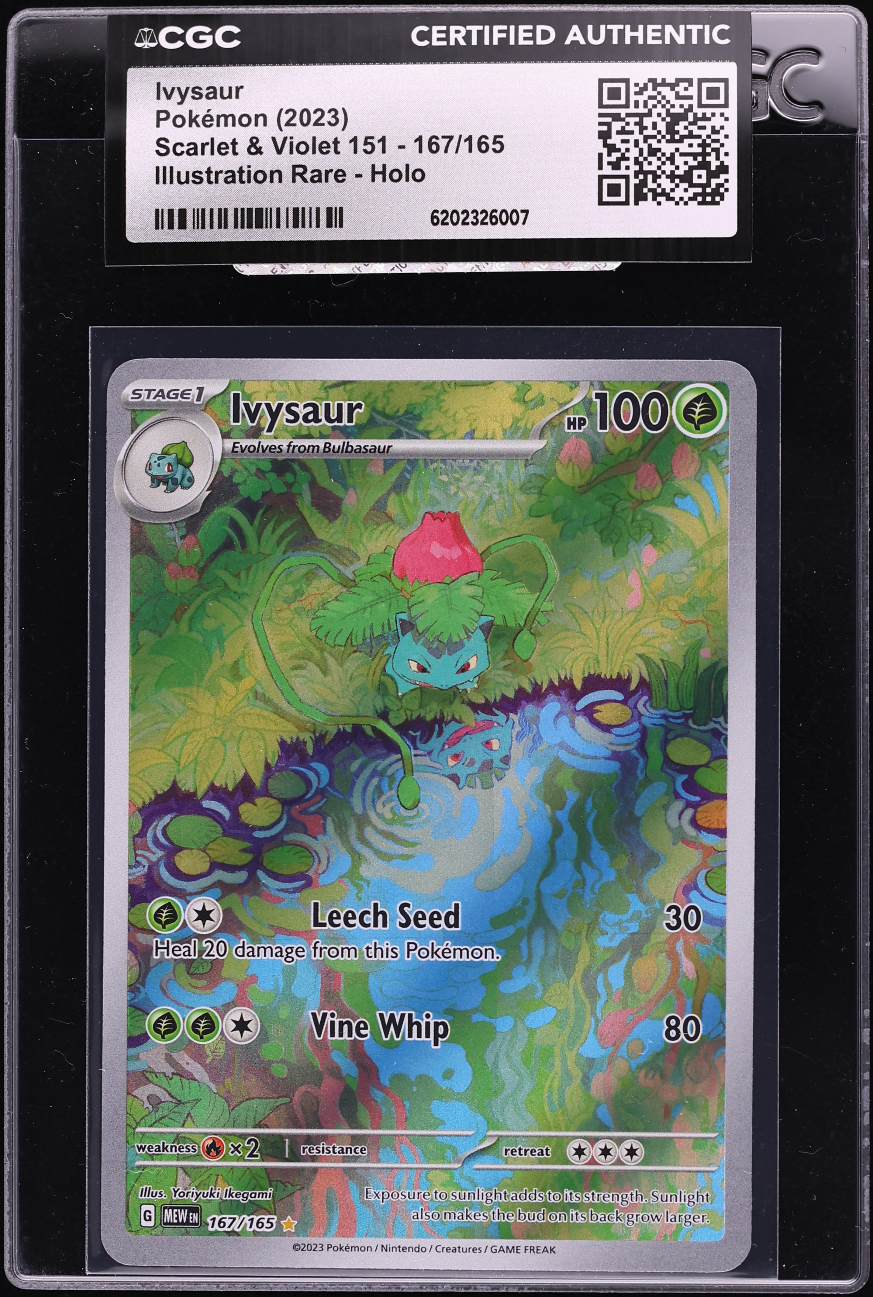 2023 Pokemon Scarlet & Violet 151 IR Ivysaur #167 CGC AUTH