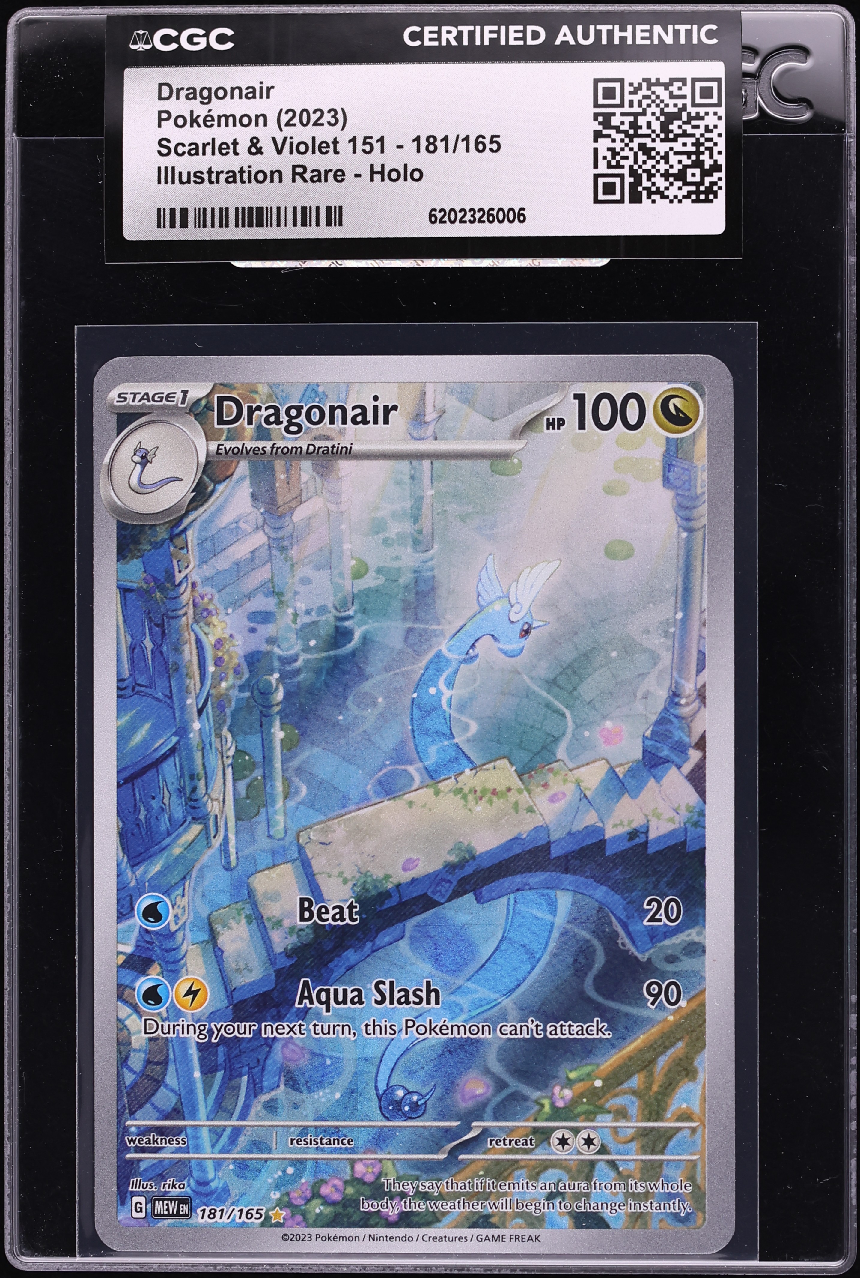 2023 Pokemon Scarlet & Violet 151 IR Dragonair #181 CGC AUTH
