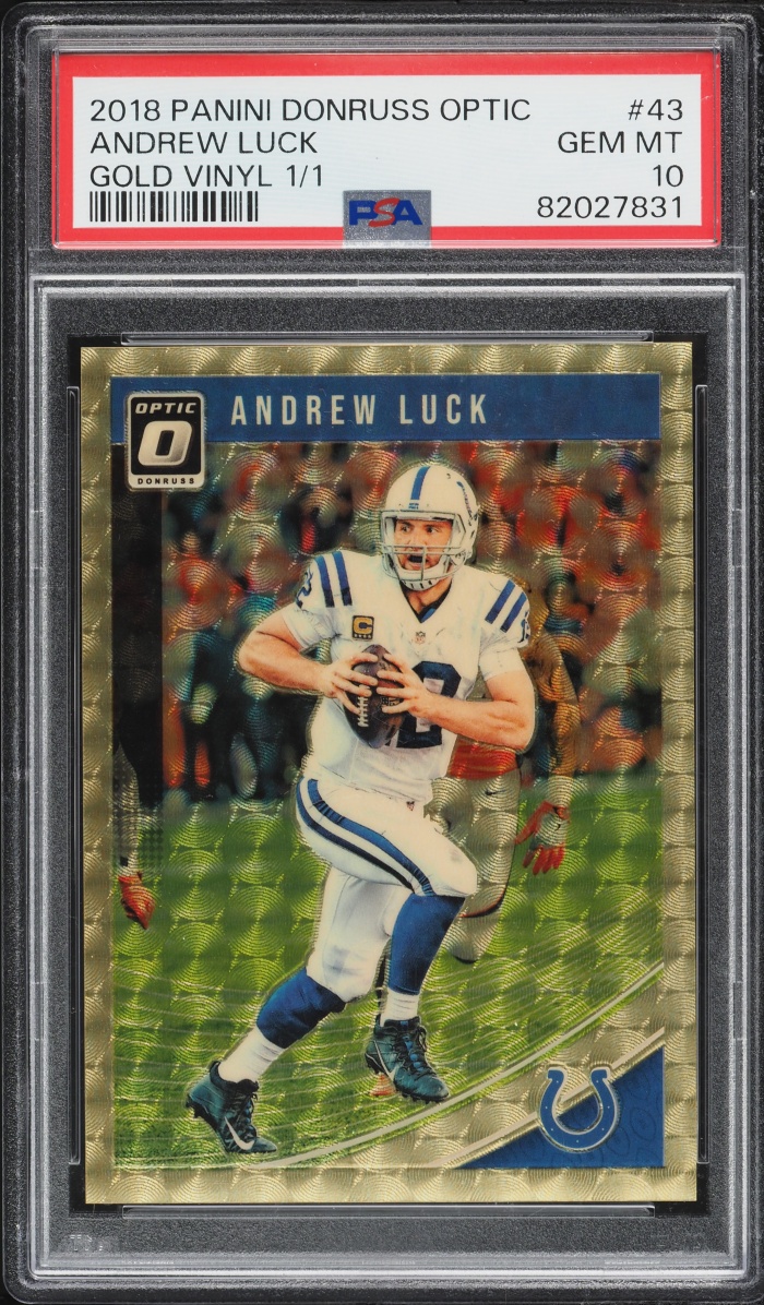 2018 Donruss Optic Gold Vinyl Andrew Luck 1/1 #43 PSA 10 GEM MINT