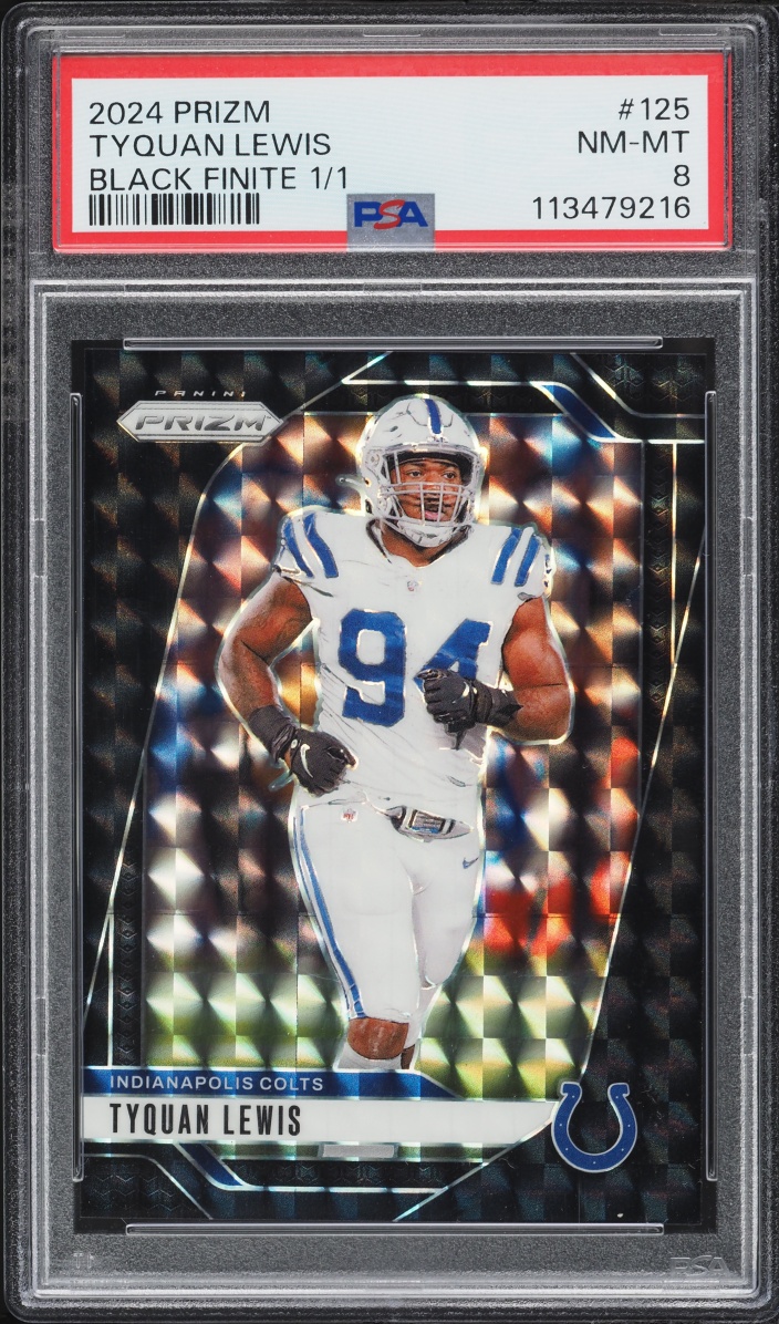 2024 Panini Prizm Black Finite Tyquan Lewis 1/1 #125 PSA 8 NM-MT