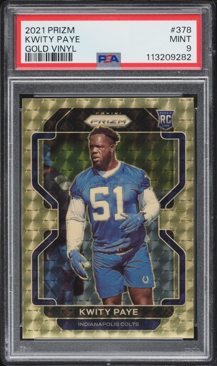 2021 Panini Prizm Gold Vinyl Kwity Paye ROOKIE 5/5 #378 PSA 9 MINT