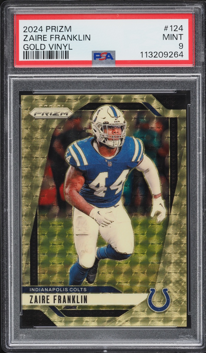 2024 Panini Prizm Gold Vinyl Zaire Franklin /5 #124 PSA 9 MINT