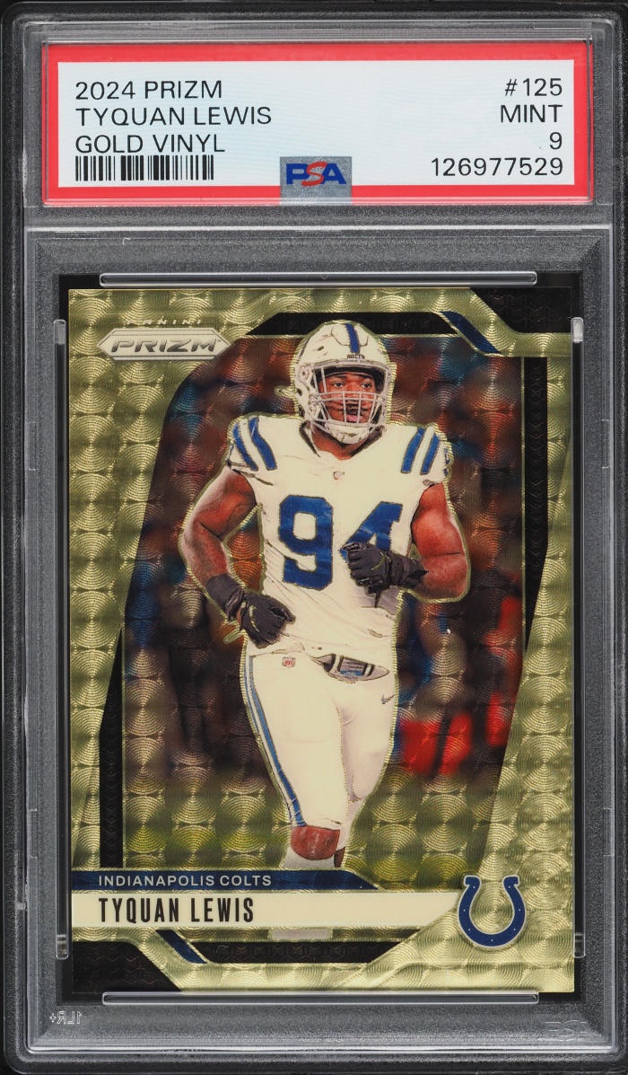 2024 Panini Prizm Gold Vinyl Tyquan Lewis 5/5 #125 PSA 9 MINT
