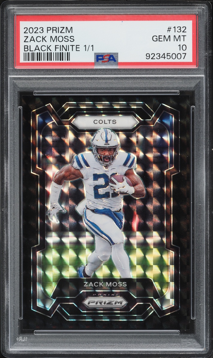 2023 Panini Prizm Black Finite Zack Moss 1/1 #132 PSA 10 GEM MINT