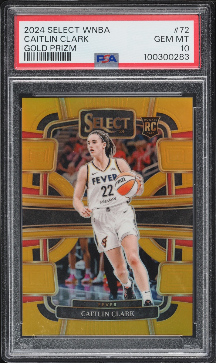 2024 Select Concourse WNBA Gold Prizm Caitlin Clark ROOKIE /10 #72 PSA 10 GEM MINT