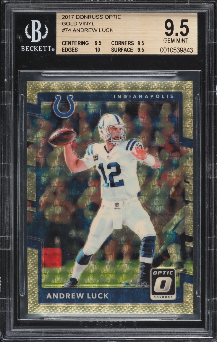 2017 Donruss Optic Gold Vinyl Andrew Luck 1/1 #74 BGS 9.5 GEM MINT