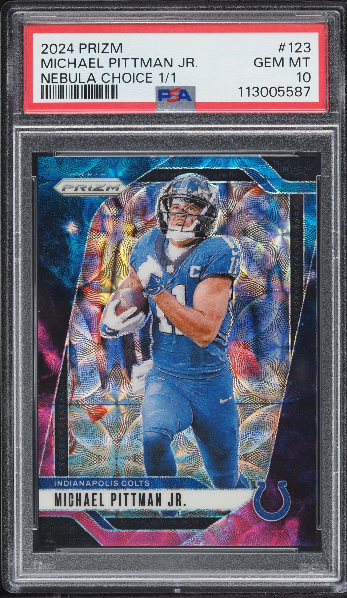 2024 Panini Prizm Nebula Choice Michael Pittman Jr. 1/1 #123 PSA 10 GEM MINT