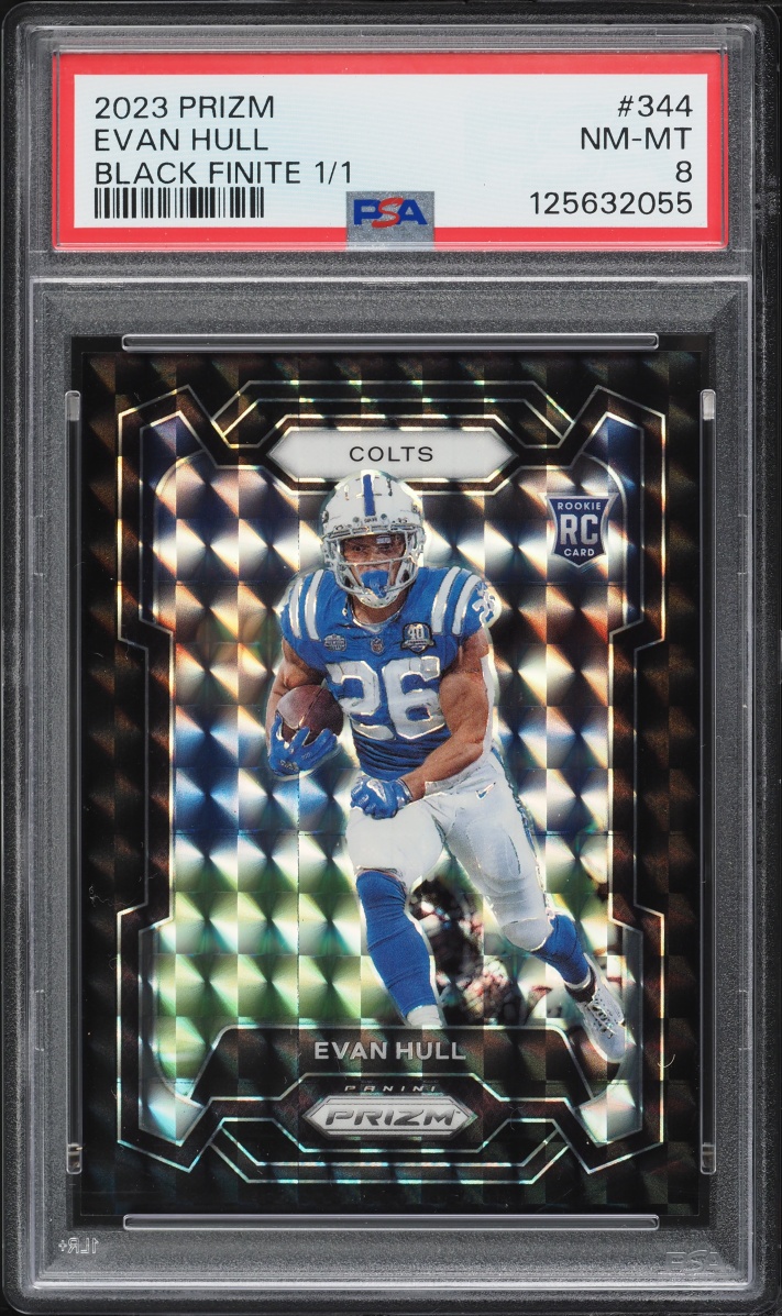 2023 Panini Prizm Black Finite Evan Hull ROOKIE 1/1 #344 PSA 8 NM-MT