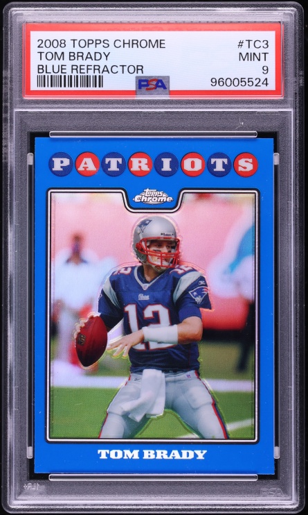 2008 Topps Chrome Blue Refractor Tom Brady #TC3 PSA 9 MINT
