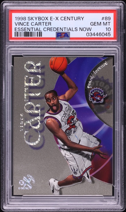 1998 Skybox E-X Century Essential Credentials Now Vince Carter ROOKIE /89 #89 PSA 10 GEM MINT
