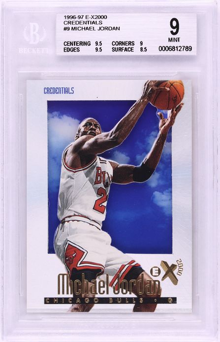1996 Skybox E-X2000 Credentials Michael Jordan /499 #9 BGS 9 MINT