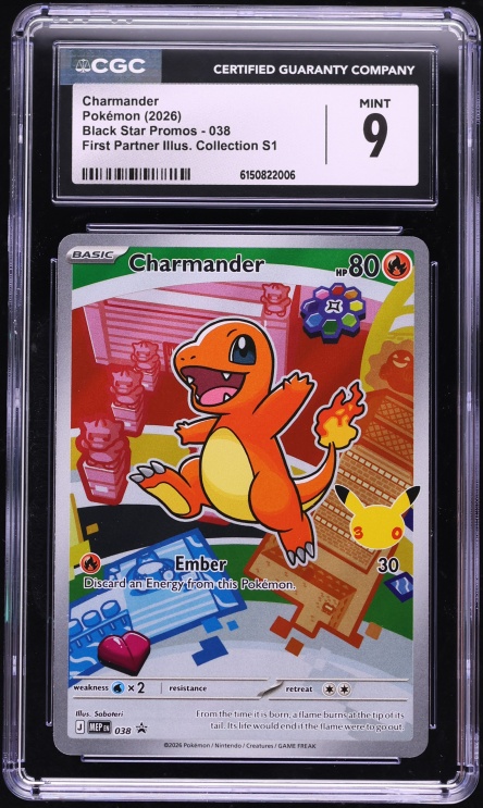 2026 Pokemon Black Star Promo First Partner Illustration Collection S1 Charmander #038 CGC 9